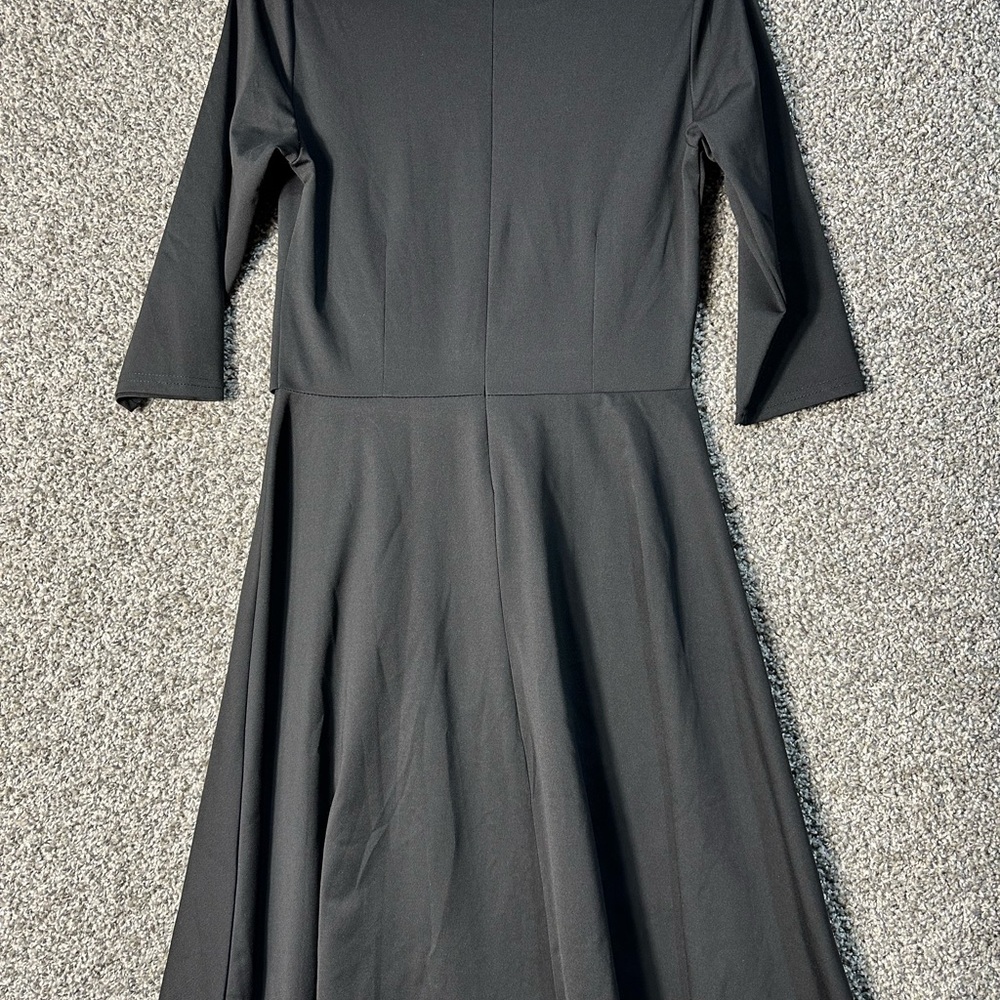 NWT FENJAR Womens 3/4 Short Ruffle Sleeve Casual Swing A-line Dress SZ Medium - Picture 7 of 9